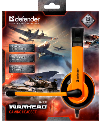 Гарнитура Defender Warhead G-120 черный + оранжевый