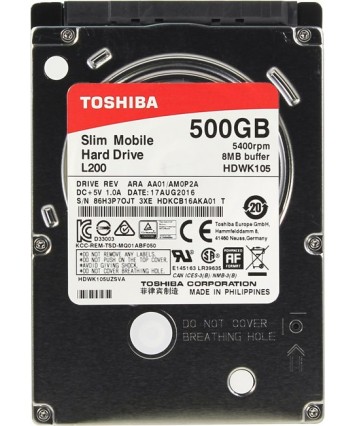 Жесткий диск 2.5" SATA 500Gb Toshiba L200 7mm (HDWK105UZSVA)