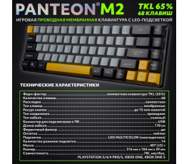 Клавиатура игровая с подсветкой PANTEON M2 USB, черная