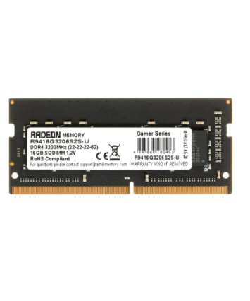 Модуль памяти SODIMM DDR4 16Gb PC25600 3200MHz AMD Radeon R9 (R9416G3206S2S-U)
