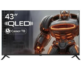 Телевизор 43" Sber SDX 43UQ6033, QLED, 4K Ultra HD, 60 Гц, SMART TV, Салют ТВ, черный
