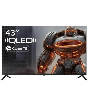 Телевизор 43" Sber SDX 43UQ6033, QLED, 4K Ultra HD, 60 Гц, SMART TV, Салют ТВ, черный