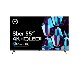 Телевизор LED 55" Sber SDX 55UQ5235, 3840x2160, 4K Ultra HD, 60 Гц, Wi-Fi, Smart TV, СалютТВ, черный