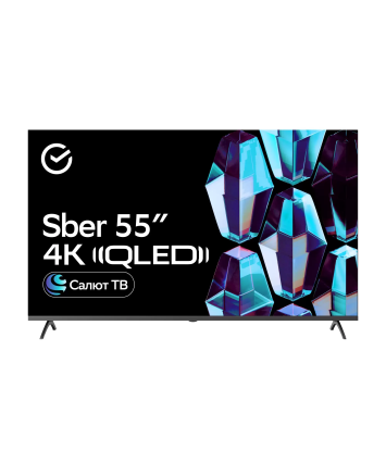 Телевизор LED 55" Sber SDX 55UQ5235, 3840x2160, 4K Ultra HD, 60 Гц, Wi-Fi, Smart TV, СалютТВ, черный