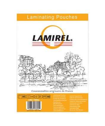 Плёнка для ламинирования А6 (111х154мм) 125 микрон (100 л.) ( LA-78662) Lamirel