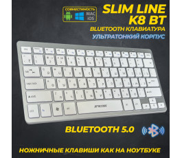 Клавиатура беспроводная JETACCESS SLIM LINE K8 BT серебристый