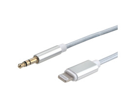 Кабель-переходник AUX Cablexpert CCAB-AP35M-1M-W, Lightning(M)/Jack3.5(M), 1м, белый