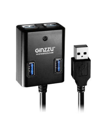 USB-концентратор Ginzzu GR-384UAB (4 порта USB 3.0, БП 2 порта USB, 5V, 2.1A)