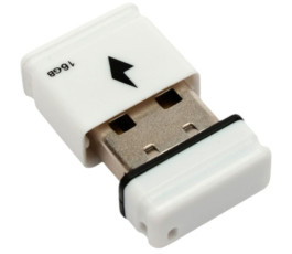 Флеш накопитель 16Gb USB 2.0 Gembird GFL-2.0-16mini, белый