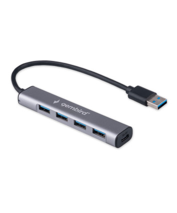 USB-концентратор Gembird UHB-C484 (4 порта USB 3.1) с доп. питанием (Type-C), кабель USB
