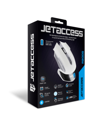 Мышь беспроводная аккумуляторная JETACCESS R200G белая, USB Мышь беспроводная аккумуляторная JETACCESS R200G белая, USB