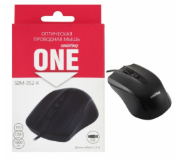 Мышь проводная Smartbuy ONE 352, USB, черный