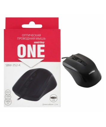 Мышь проводная Smartbuy ONE 352, USB, черный