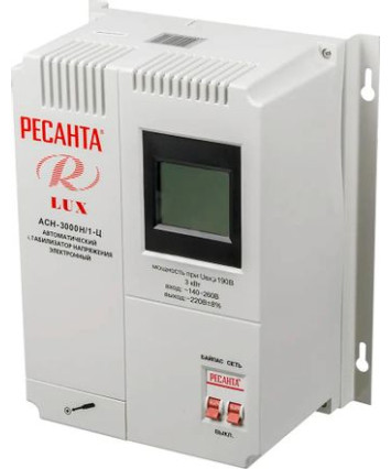 Стабилизатор напряжения Ресанта АСН-3000Н/1-Ц, 3кВА, (63/6/21), однофазный, серый