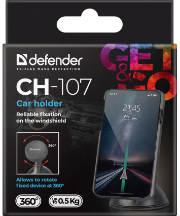 Держатель автомобильный для смартфона Defender CH-107 черный (магнит, на стекло)