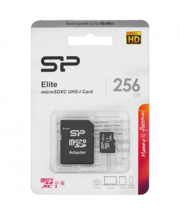 Карта памяти MicroSDXC UHS-I Card 256Gb Silicon Power Elite Class10 ( с адаптером)