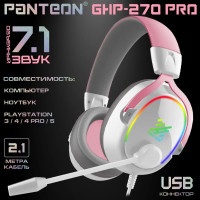 Гарнитура игровая PANTEON GHP-270 бело-розовая