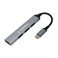 USB-концентратор Gembird UHB-C201 (4 порта USB 2.0), кабель Type-C