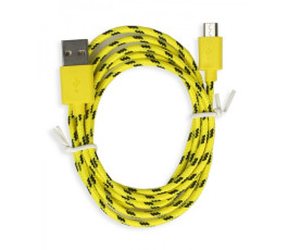 Кабель USB - microUSB Smartbuy iK-12n, нейлон, 1м, желтый