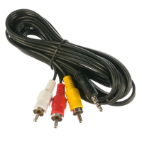 Кабель аудио/видео Cablexpert CCA-4P2R-2M, Jack3.5(M) 4pin/3xRCA(M), 2м, черный, пакет