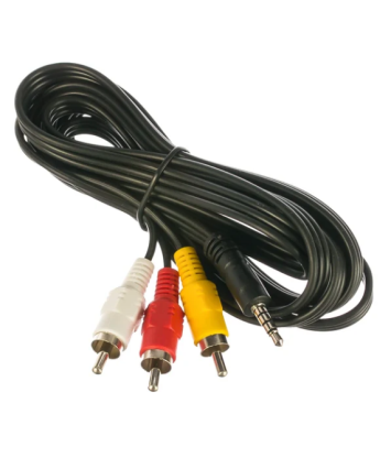 Кабель аудио/видео Cablexpert CCA-4P2R-2M, Jack3.5(M) 4pin/3xRCA(M), 2м, черный, пакет