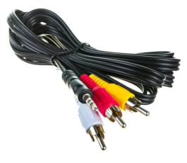 Кабель аудио/видео Cablexpert CCA-4P2R-2M, Jack3.5(M) 4pin/3xRCA(M), 2м, черный, пакет