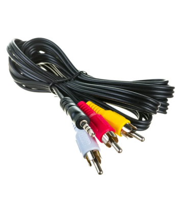 Кабель аудио/видео Cablexpert CCA-4P2R-2M, Jack3.5(M) 4pin/3xRCA(M), 2м, черный, пакет