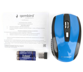 Мышь беспроводная Gembird MUSW-330-1, синий, USB