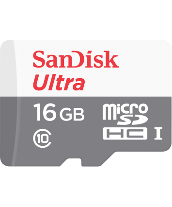 Карта памяти MicroSDHC UHS-I Card 16Gb Sandisk Ultra Class10 (с адаптером)