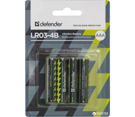 Батарейка Defender LR03-4B AAA, 4шт