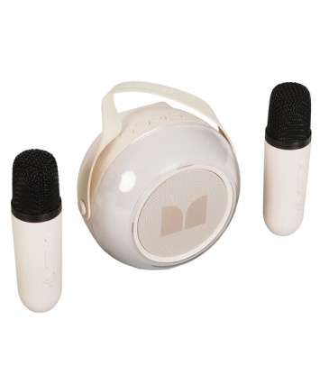 Портативная колонка c караоке MONSTER M8 (MS62112), (2 беспр. микрофона в комлпекте), белый