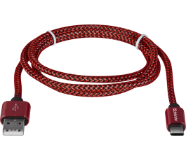 Кабель Type-C Defender USB09-03T PRO красный, 1м, 2.1A