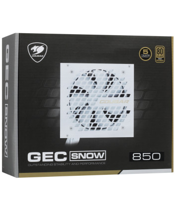 Блок питания 850W Cougar GEC 850 SNOW, 80+ Gold, белый