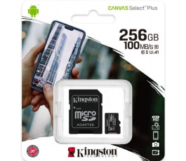 Карта памяти MicroSDXC 256GB Kingston Canvas Select Plus Class10 SDCS3/256GB (с адаптером)