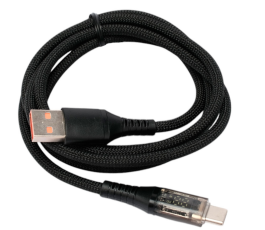 Кабель USB - Type-C Cablexpert CCP-USB2-AMCM-SCR-1M, 66Вт, QC3.0, дисплей, 1м, черный