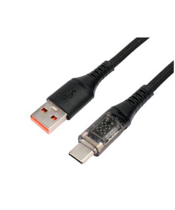 Кабель USB - Type-C Cablexpert CCP-USB2-AMCM-SCR-1M, 66Вт, QC3.0, дисплей, 1м, черный