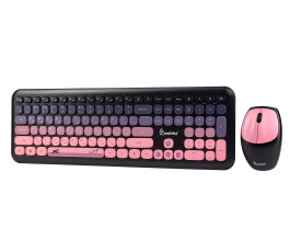 Беспроводной набор клавиатура + мышь Smartbuy SBC-666395AG-KP, черно-розовый