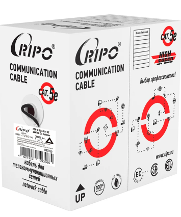 Кабель внешний витая пара Бухта 305м Ripo FTP4CAT5E 24AWG, медь 001-122014/ 010514 Кабель внешний витая пара Бухта 305м Ripo FTP4CAT5E 24AWG, медь 001-122014/ 010514
