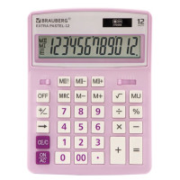Калькулятор настольный BRAUBERG EXTRA PASTEL-12-PR (206×155 мм),12раз,СИРЕНЕВЫЙ,250489