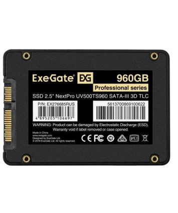 Накопитель SSD SATA 2,5" 960Gb ExeGate NextPro UV500TS960 (EX276685RUS)