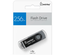 Флеш накопитель 256Gb USB 3.0 SmartBuy Twist Black (SB256GB3TWK)