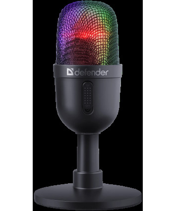 Игровой стрим микрофон Defender Forte GMC 350 USB, RGB, провод 2 м Игровой стрим микрофон Defender Forte GMC 350 USB, RGB, провод 2 м
