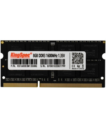 Модуль памяти SODIMM 8Gb DDR3L 1600MHz Kingspec PC12800 KS1600D3N13508G