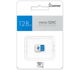 Карта памяти MicroSDXC UHS-I Card 128Gb Smartbuy Blue (SB128GMSDU1BLUE00)