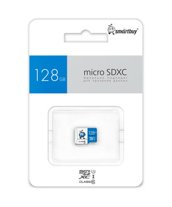 Карта памяти MicroSDXC UHS-I Card 128Gb Smartbuy Blue (SB128GMSDU1BLUE00)
