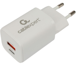 Универсальное СЗУ Cablexpert MP3A-PC-42 (30Вт, 1 USB, 1 Type-C 3А), QC3.0/PD, белый