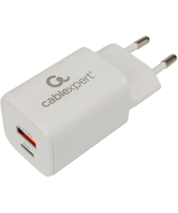 Универсальное СЗУ Cablexpert MP3A-PC-42 (30Вт, 1 USB, 1 Type-C 3А), QC3.0/PD, белый