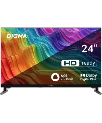 Телевизор 24" Digma DM-LED24SBB32, HD, черный, СМАРТ ТВ, Яндекс.ТВ
