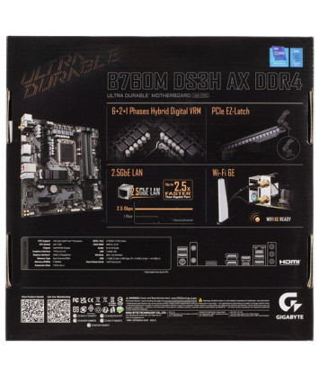 Материнская плата Socket 1700 GIGABYTE B760M DS3H AX DDR4 Материнская плата Socket 1700 GIGABYTE B760M DS3H AX DDR4