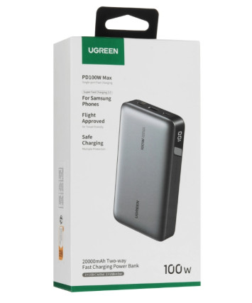Портативный аккумулятор UGREEN PB720 100W, 20000mAh, серый Портативный аккумулятор UGREEN PB720 100W, 20000mAh, серый